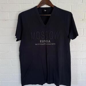 Dolce & Gabbana Black V-Neck T-Shirt Moscow, Russia